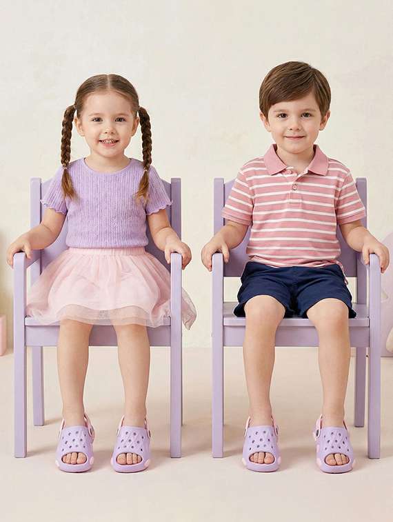 kids purple eva slippers & flip flop - 22452356 -  Standard Image - 1