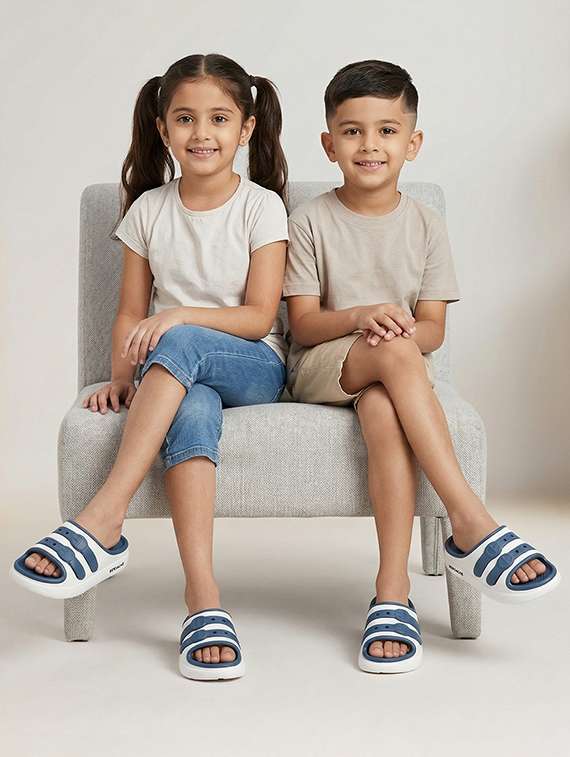 kids white eva slippers & flip flop - 22452358 -  Standard Image - 1