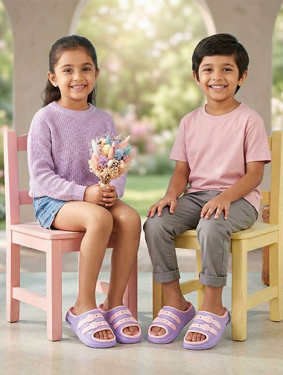 kids purple eva slippers & flip flop - 22452360 -  Standard Image - 1