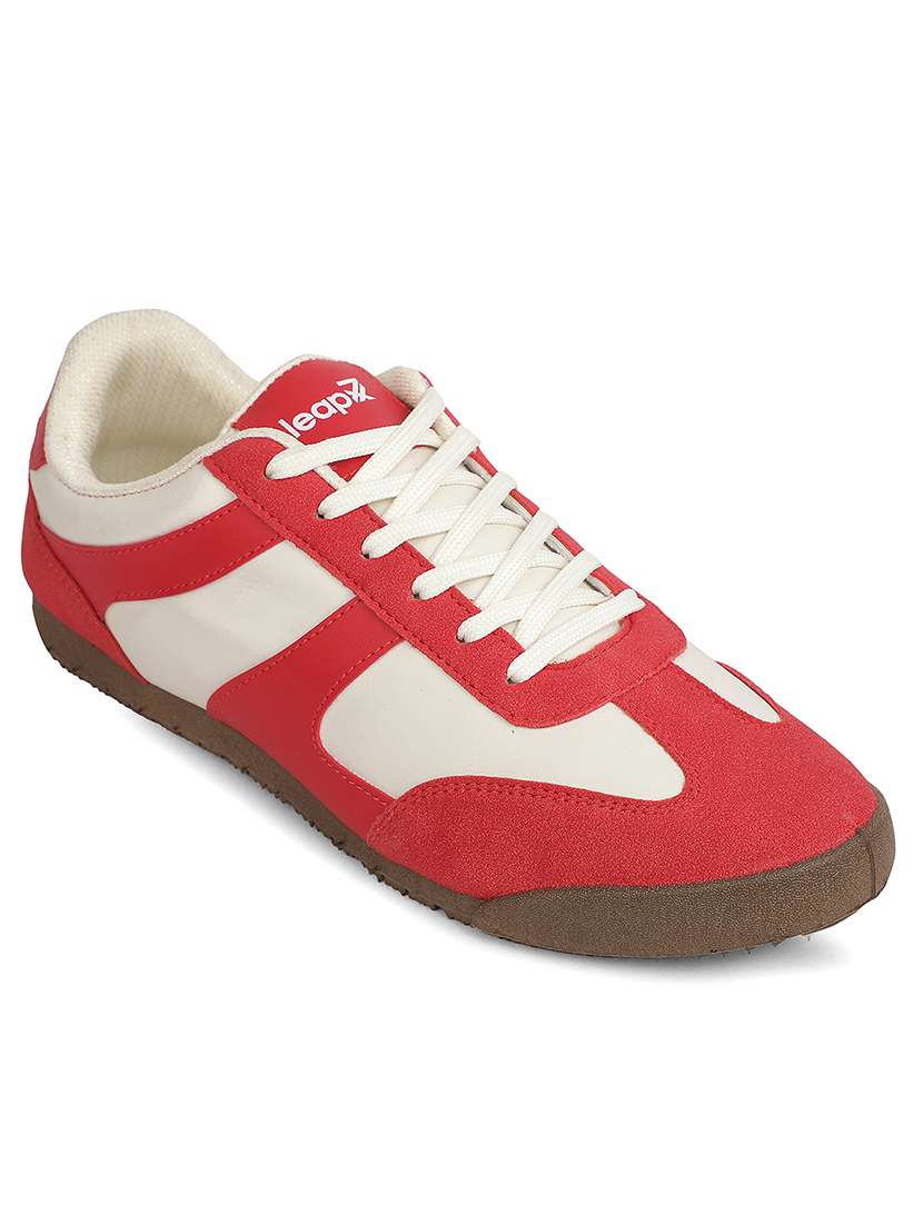 men red lace up sneaker - 22452362 -  Standard Image - 1