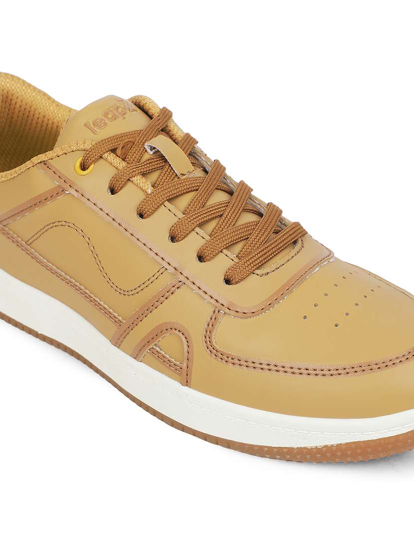 men tan lace up sneaker - 22452370 -  Standard Image - 4