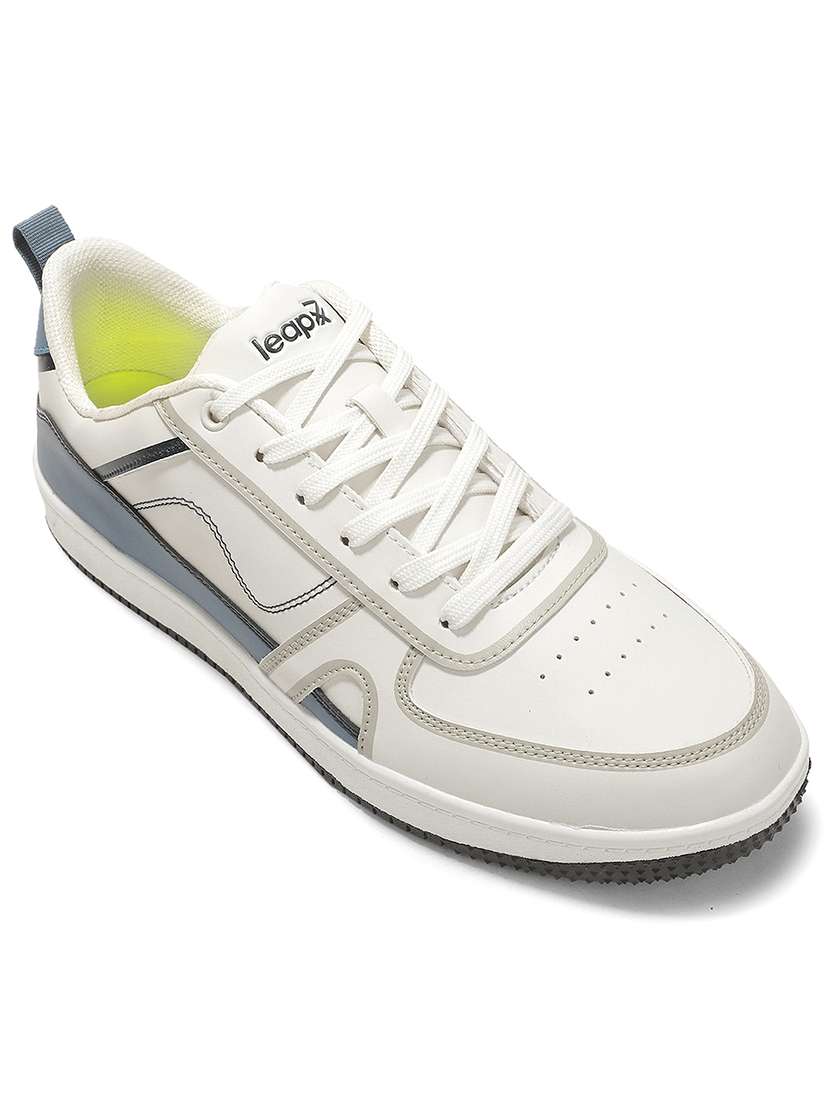men white lace up sneaker - 22452371 -  Standard Image - 1