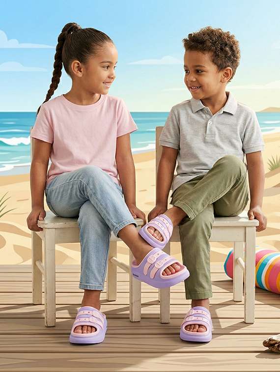 kids purple eva comfort sandals & floater - 22452384 -  Standard Image - 1