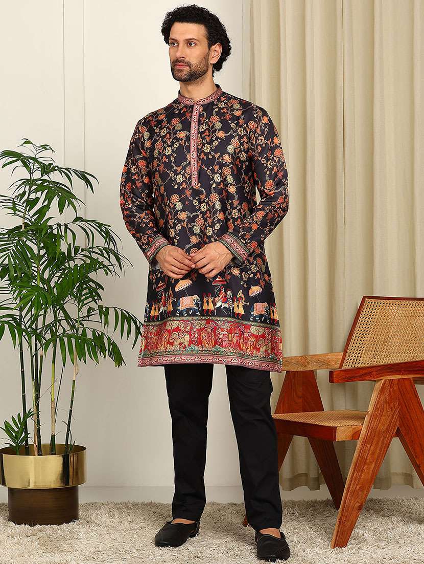 men solid black cotton pyjama - 22452386 -  Standard Image - 4