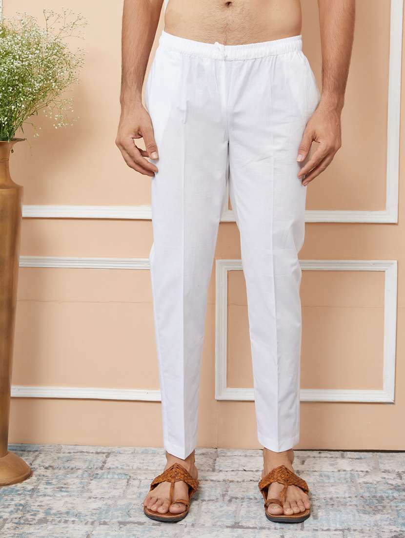Men Solid With Work Mandarin Neck Kurta Pyjama Set - 22452675 -  Standard Image - 6