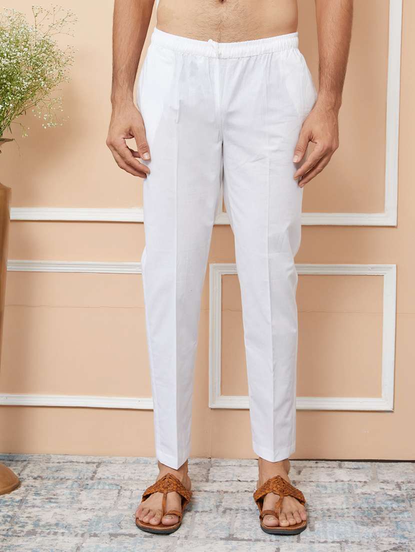 men solid with work mandarin neck kurta pyjama set - 22452746 -  Standard Image - 6