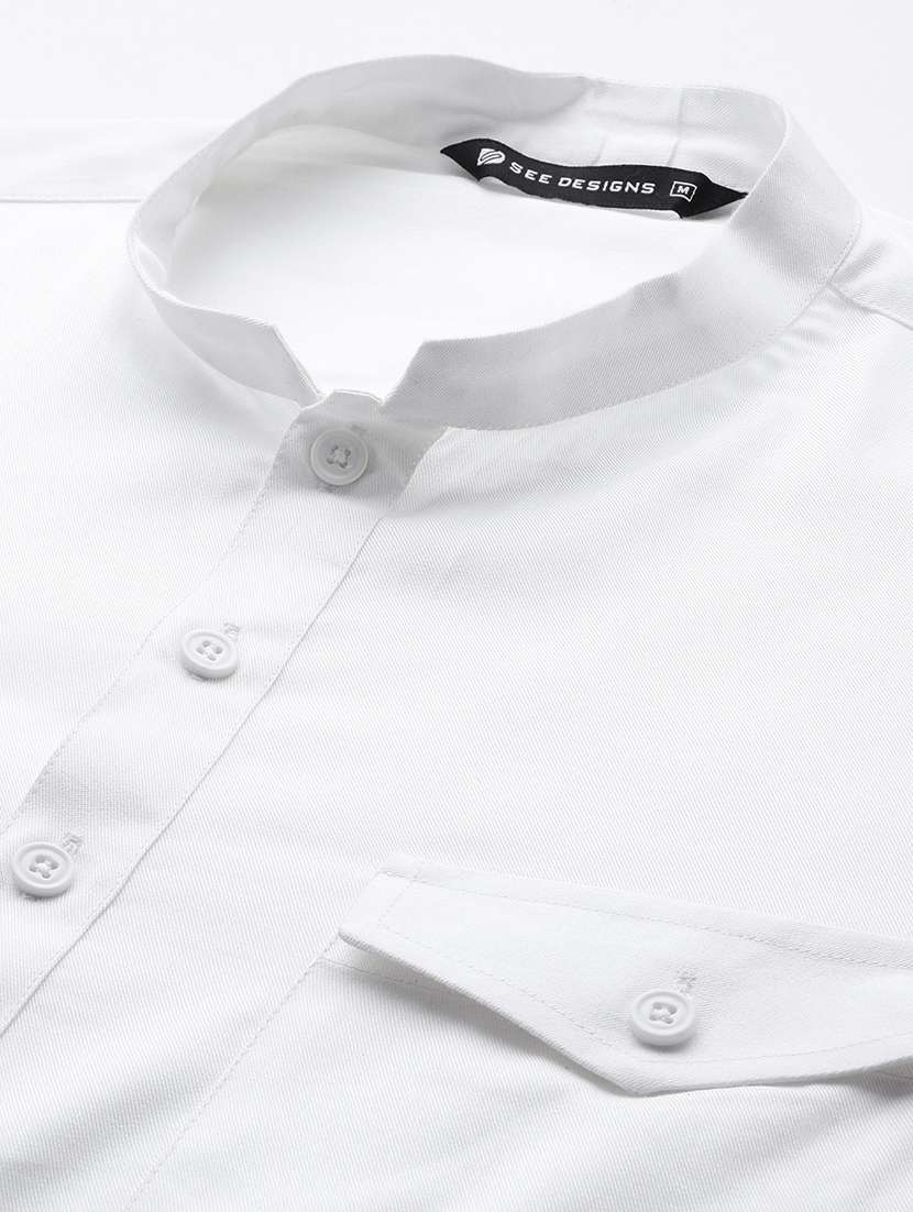 men solid mandarin neck kurta pyjama set - 22452762 -  Standard Image - 1