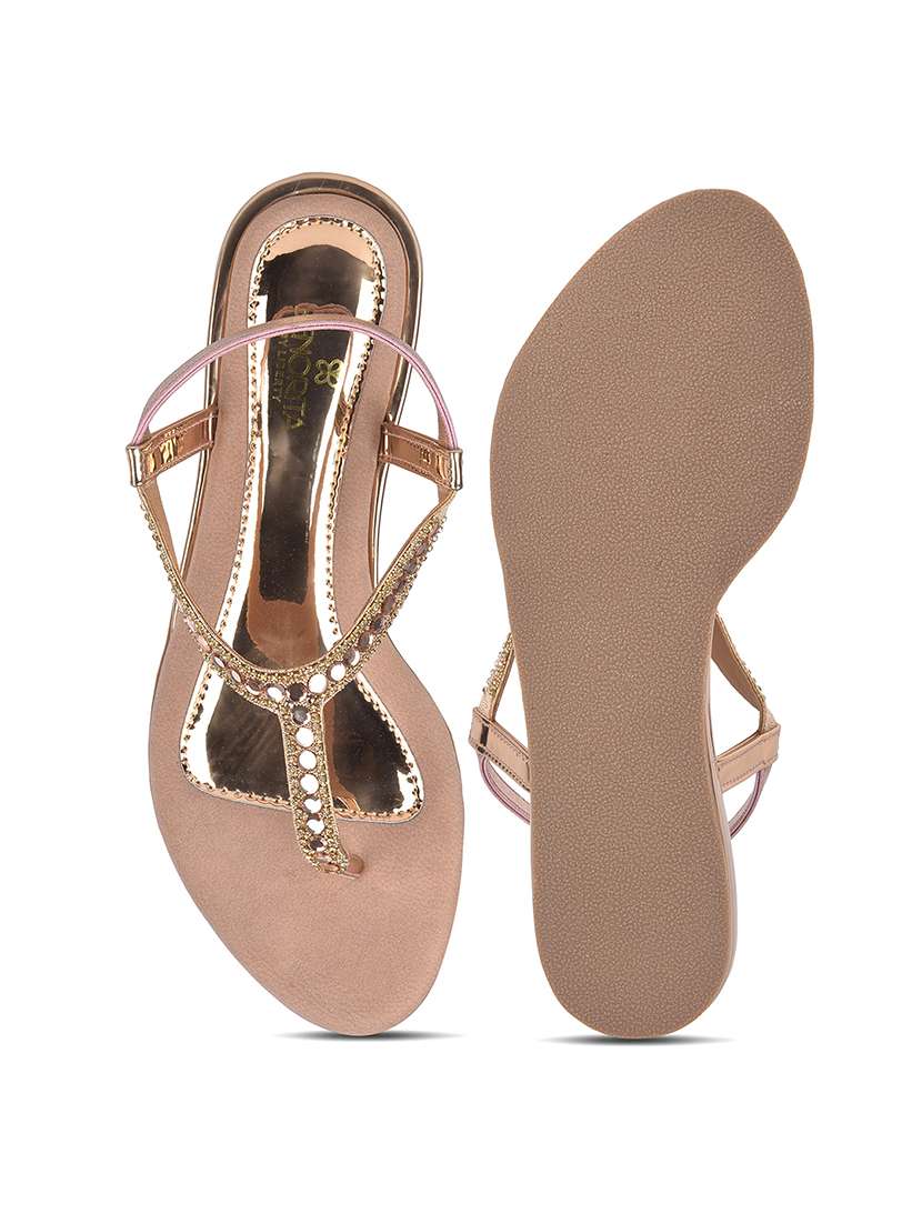 women embellished t-strap flat sandal - 22453011 -  Standard Image - 4