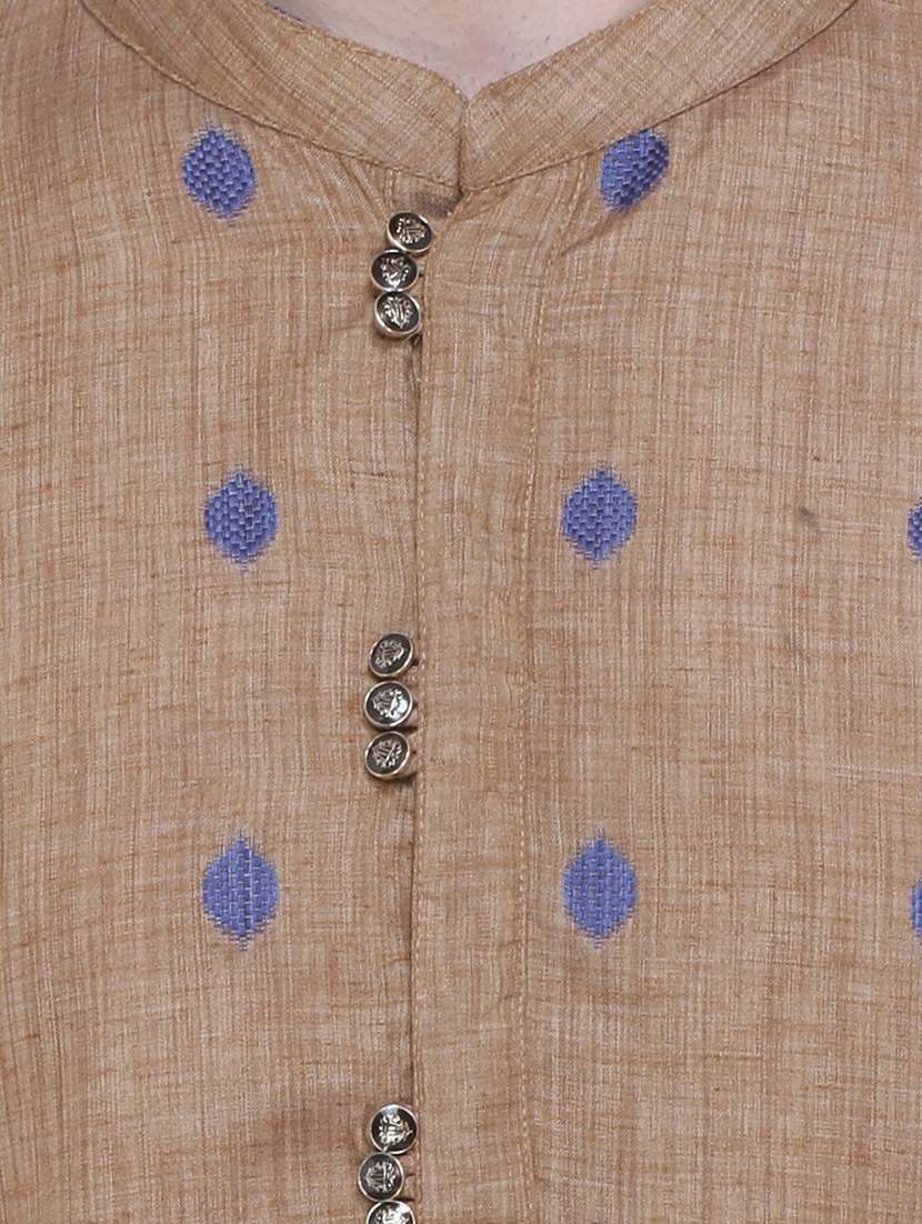 men self design mandarin neck long kurta - 22453032 -  Standard Image - 1