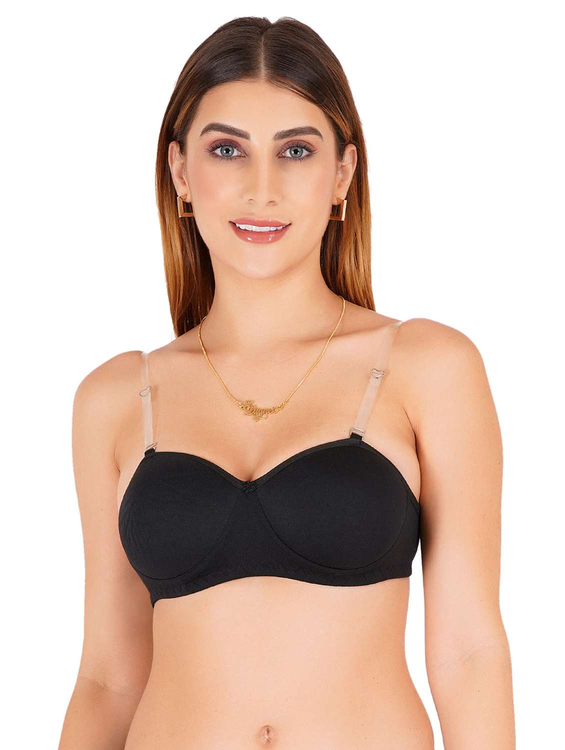 women pack of 5 solid regular bra - 22453125 -  Standard Image - 1