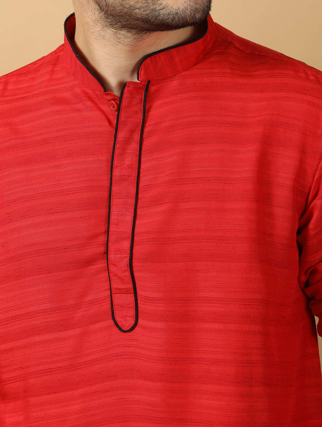 men self design mandarin neck long kurta - 22453154 -  Standard Image - 1