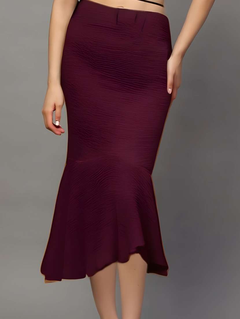 women rust polyester flared skirt - 22453236 -  Standard Image - 1