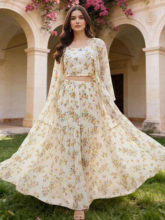 women floral polyester co-ords set with long sleeves - 22453361 -  Standard Image - 1