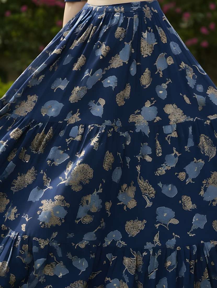 women printed cotton top and skirt set - 22453380 -  Standard Image - 4