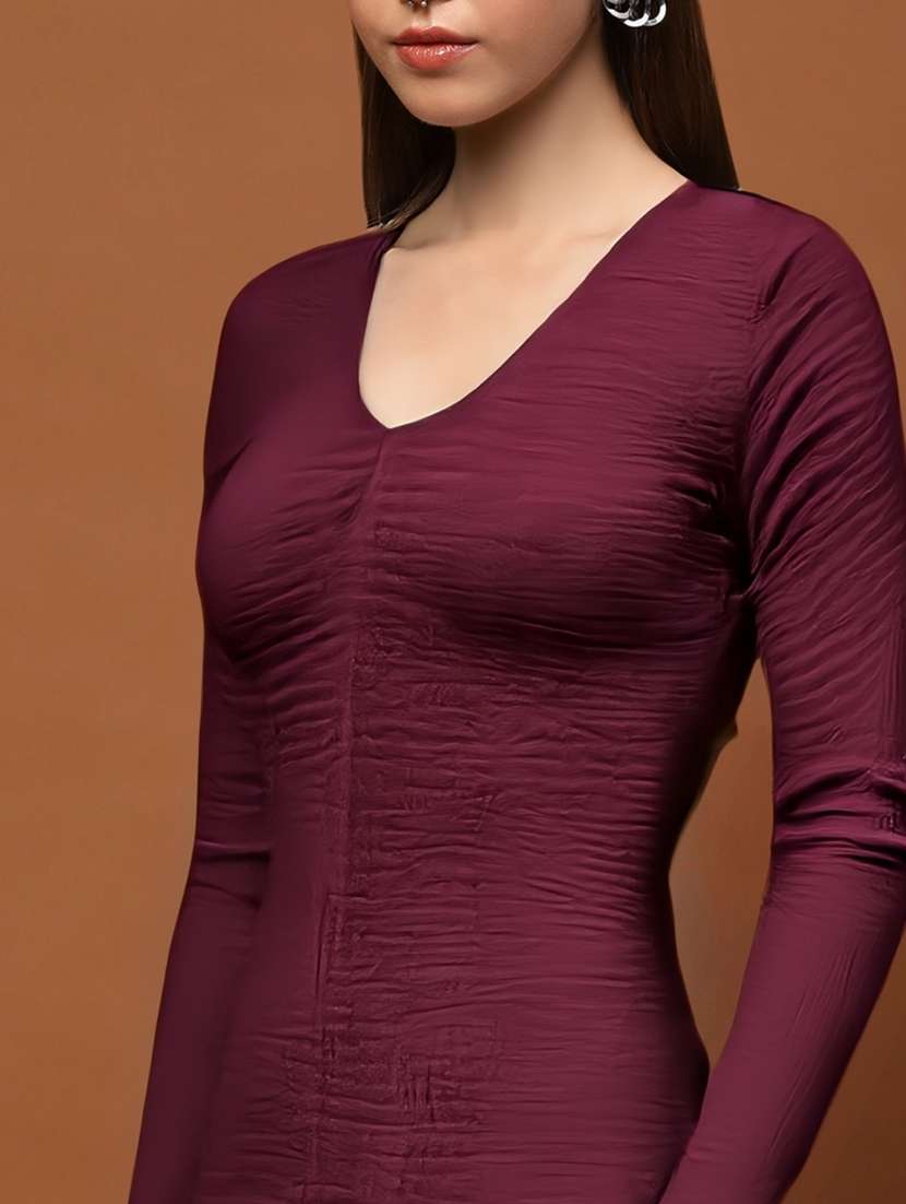 women solids a-line long sleeves dress - 22453513 -  Standard Image - 1