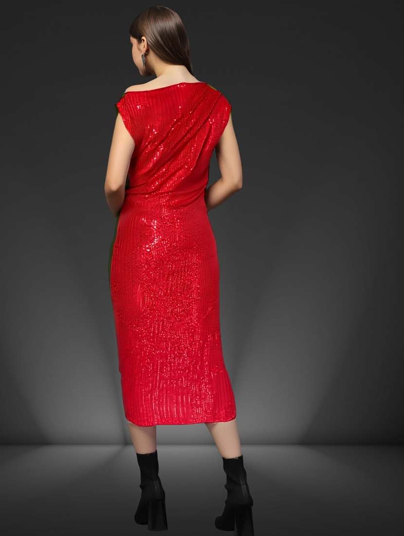 women red polyester bodycon dress - 22453529 -  Standard Image - 1