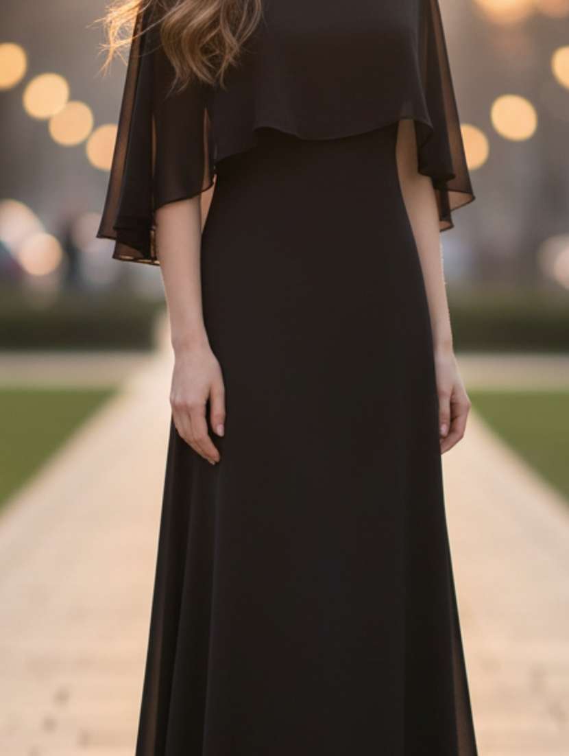 women black silk blend fit & flare dress - 22453545 -  Standard Image - 4