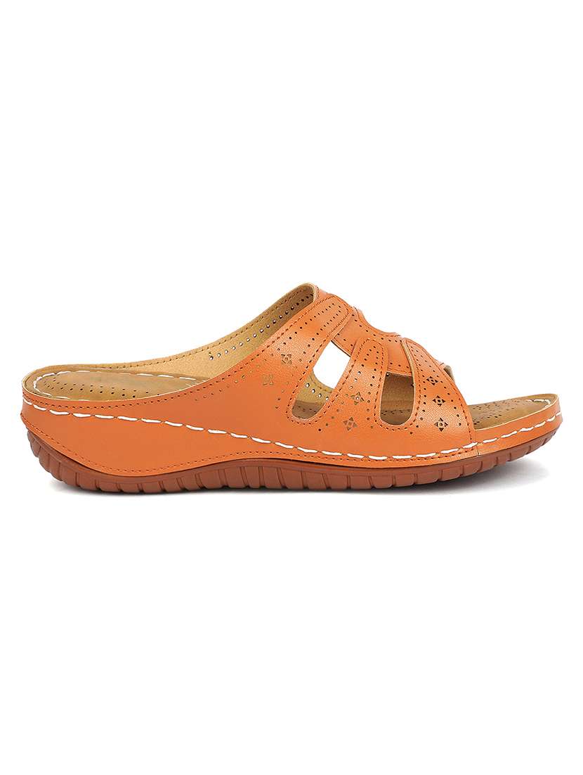women tan slip on wedge - 22453601 -  Standard Image - 1