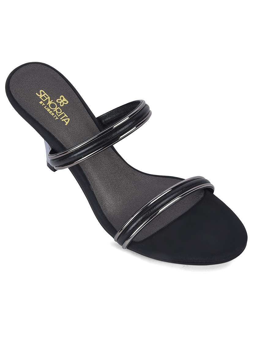 Women Black Slip On Sandal - 22453603 -  Standard Image - 1