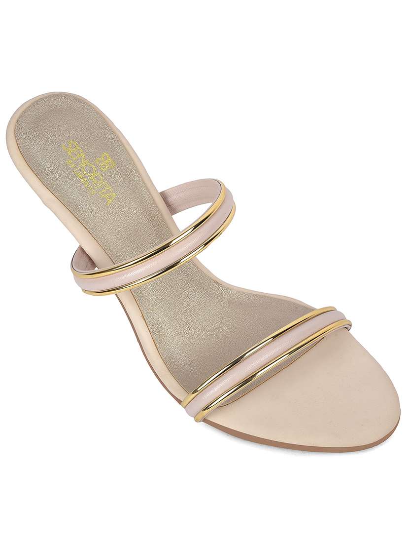 Women Cream Slip On Sandal - 22453604 -  Standard Image - 1