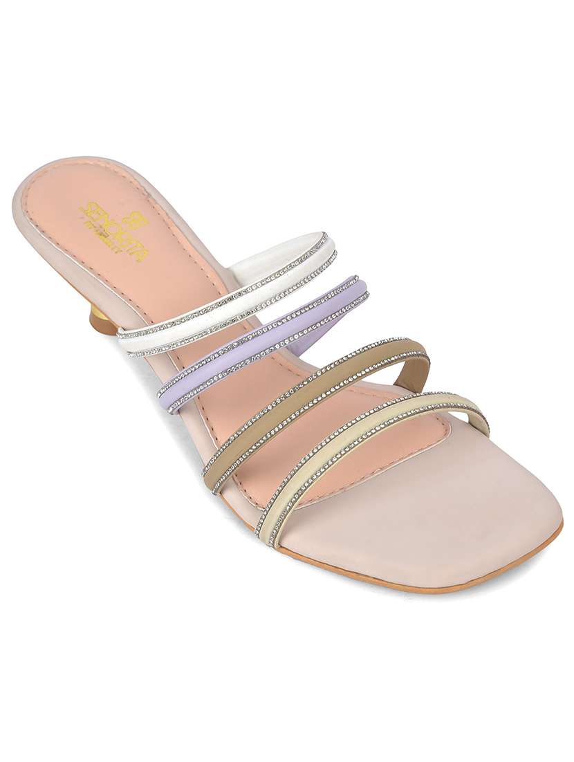 women cream slip on sandal - 22453610 -  Standard Image - 1
