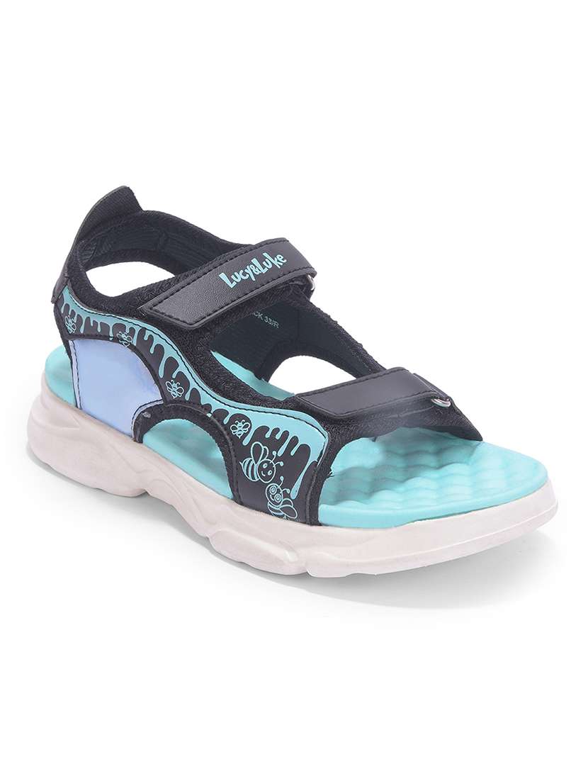 kids black sandals & floaters - 22453623 -  Standard Image - 1