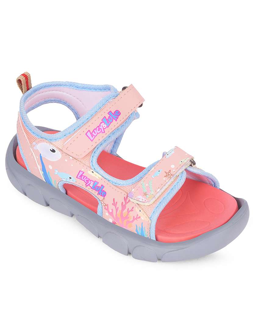 kids pink pu sandals & floater - 22453625 -  Standard Image - 1