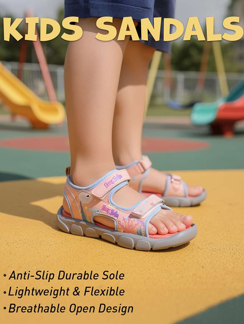 kids pink pu sandals & floater - 22453625 -  Standard Image - 4