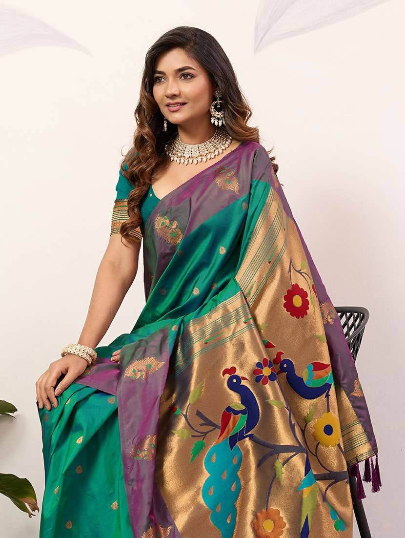 women self design paithani saree with blouse - 22453680 -  Standard Image - 1