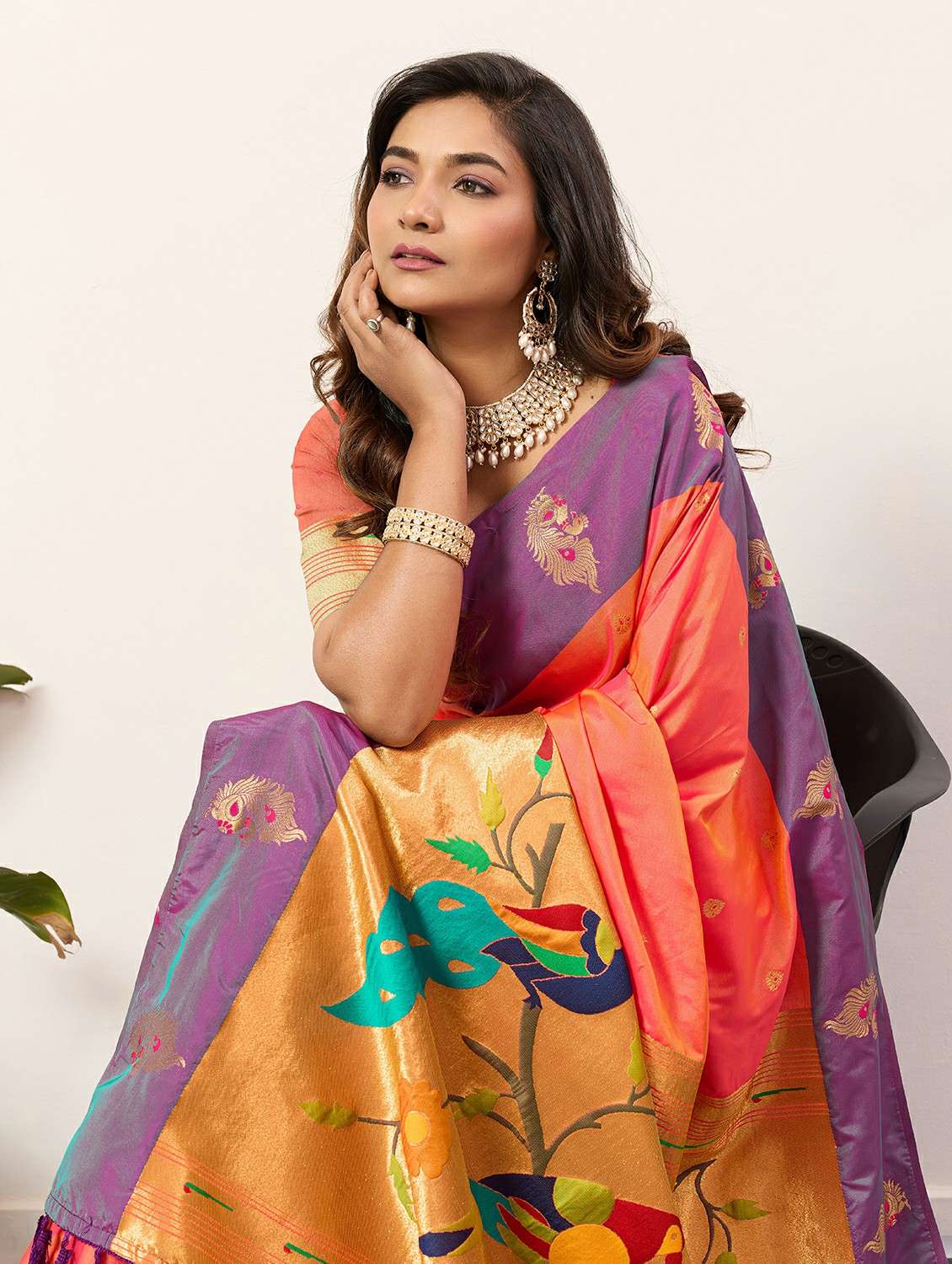 women self design paithani saree with blouse - 22453685 -  Standard Image - 1