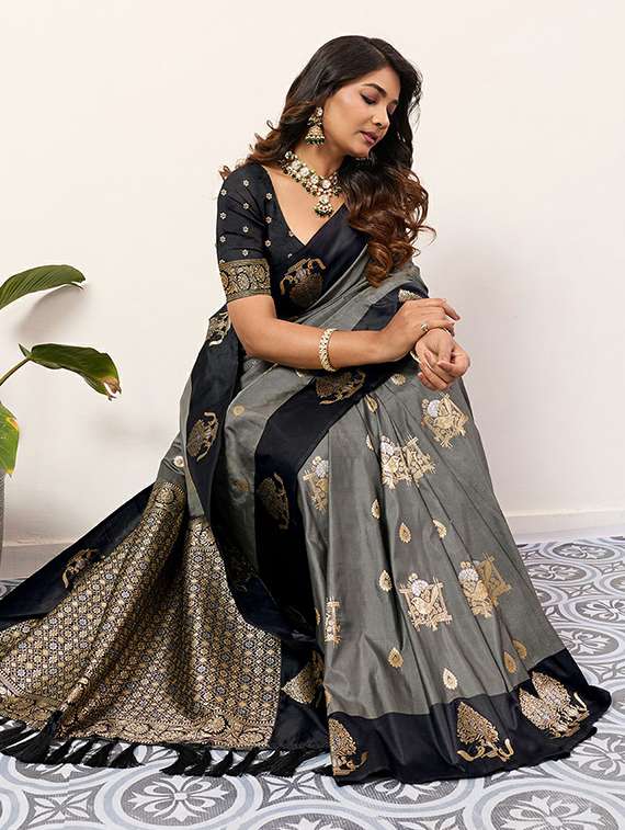 women self design banarasi saree with blouse - 22453707 -  Standard Image - 4