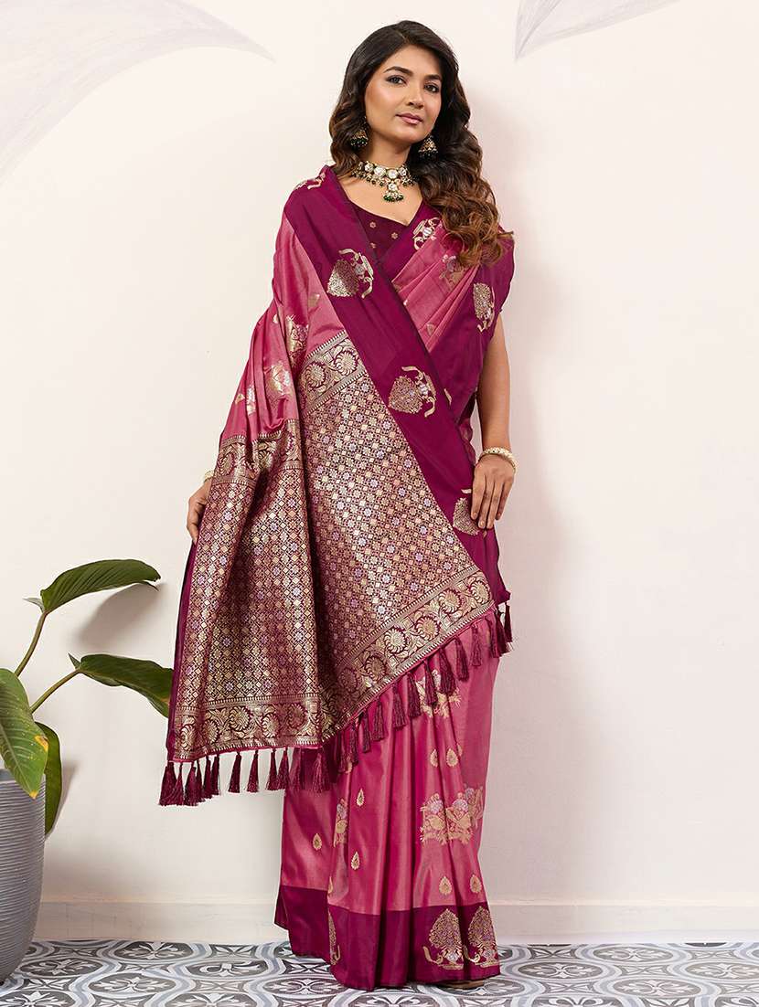 women self design banarasi saree with blouse - 22453711 -  Standard Image - 4