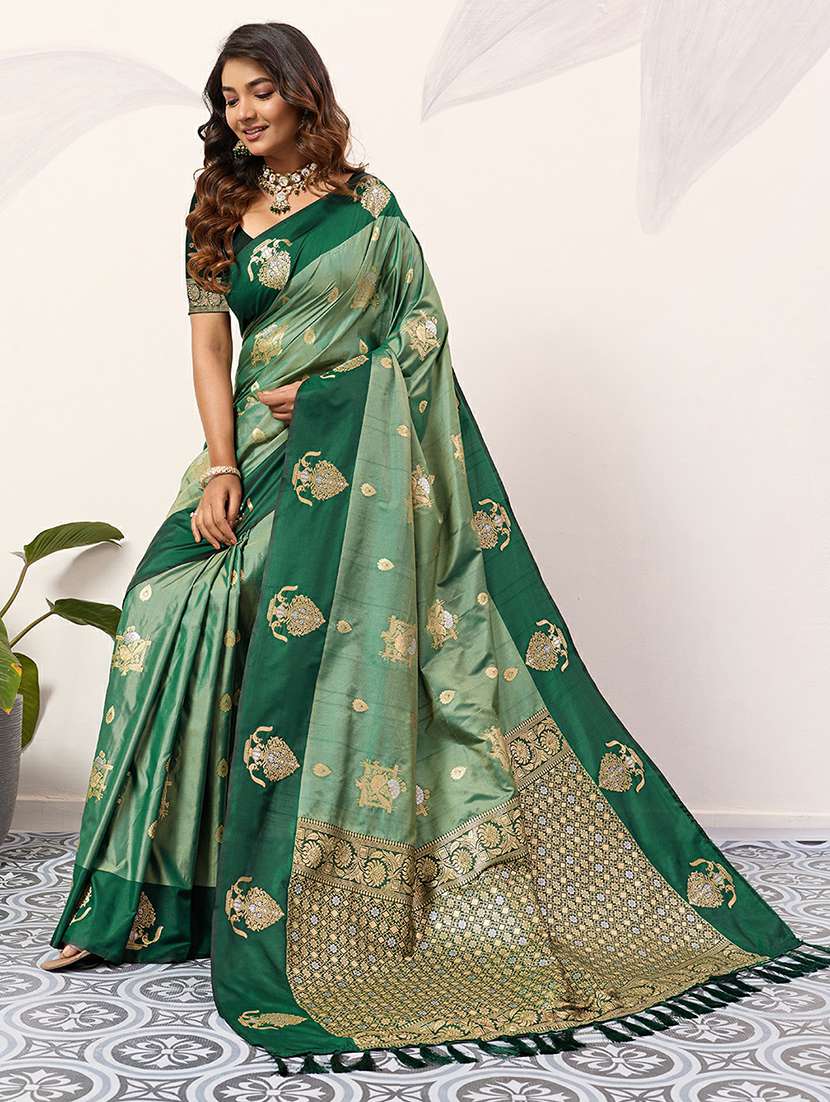 women self design banarasi saree with blouse - 22453712 -  Standard Image - 4