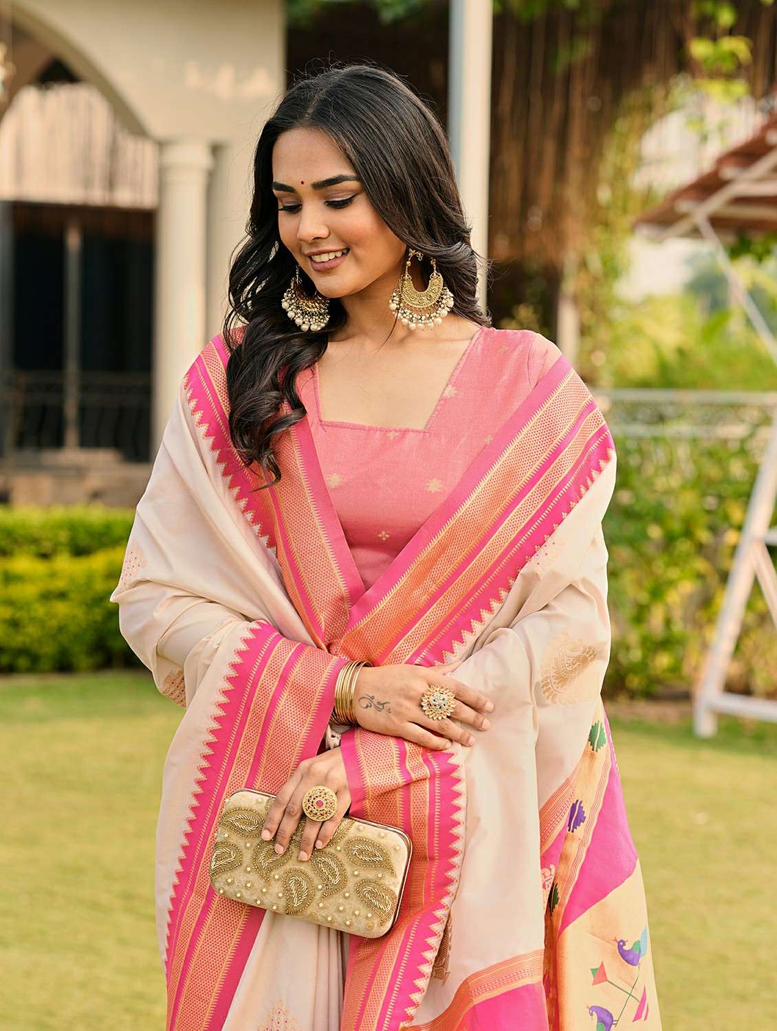 women self design paithani saree with blouse - 22453719 -  Standard Image - 1