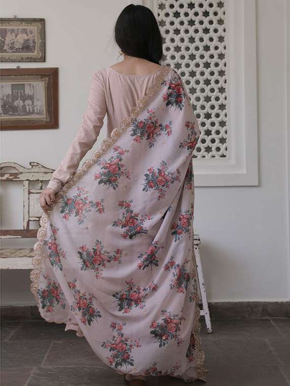 women solid beige kurta pant set - 22453769 -  Standard Image - 4