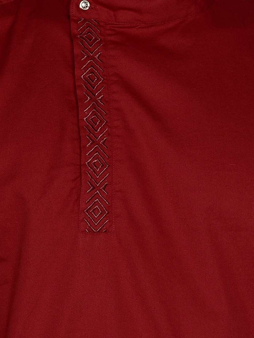men solid mandarin neck angrakha short kurta - 22453773 -  Standard Image - 4