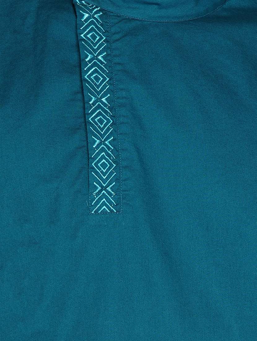 men solid mandarin neck angrakha short kurta - 22453774 -  Standard Image - 4