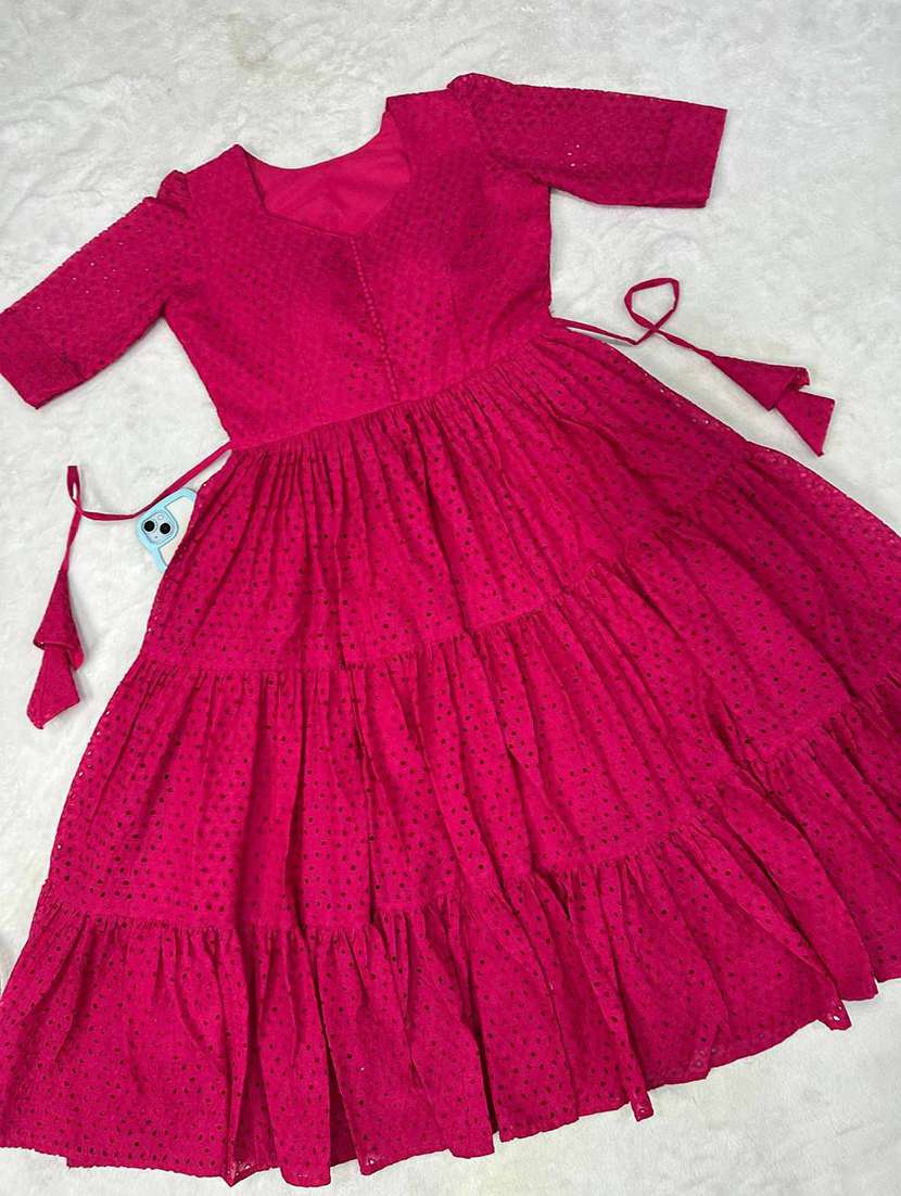 women pink cotton fit & flare dress - 22453787 -  Standard Image - 4