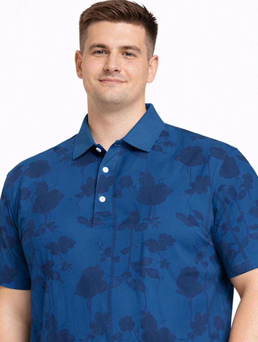 men blue polyester all over print t-shirt - 22453813 -  Standard Image - 1