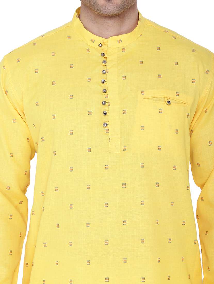 men self design mandarin neck long kurta  - 22453827 -  Standard Image - 1