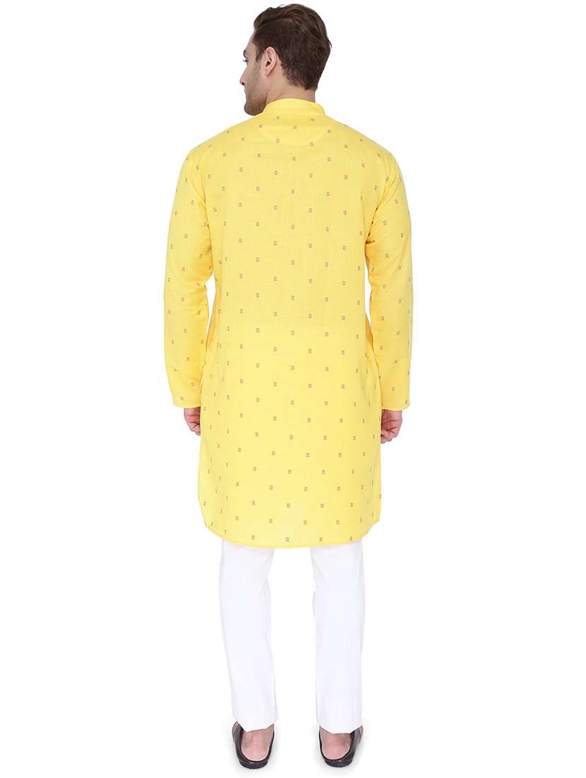 men self design mandarin neck long kurta  - 22453827 -  Standard Image - 4