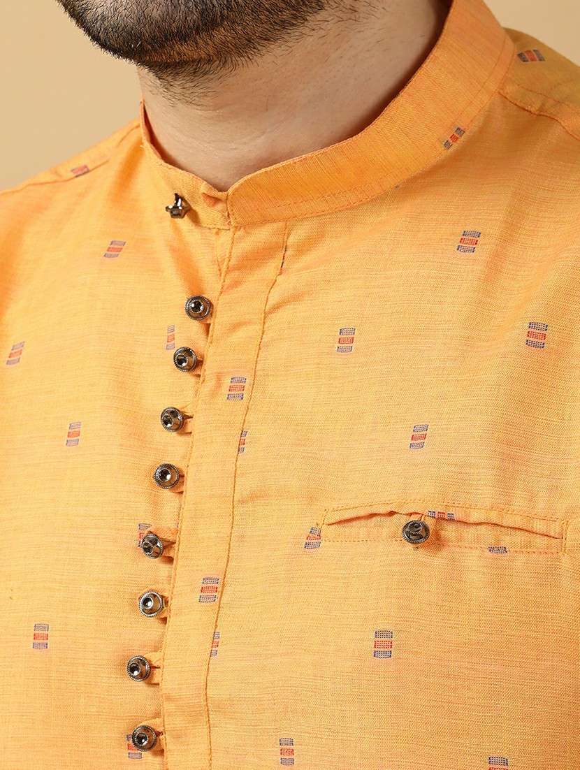 men self design mandarin neck long kurta  - 22453828 -  Standard Image - 1