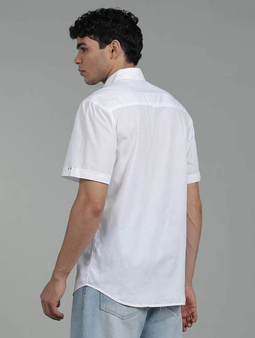 men solid short sleeve regular fit casual shirt - 22453854 -  Standard Image - 4