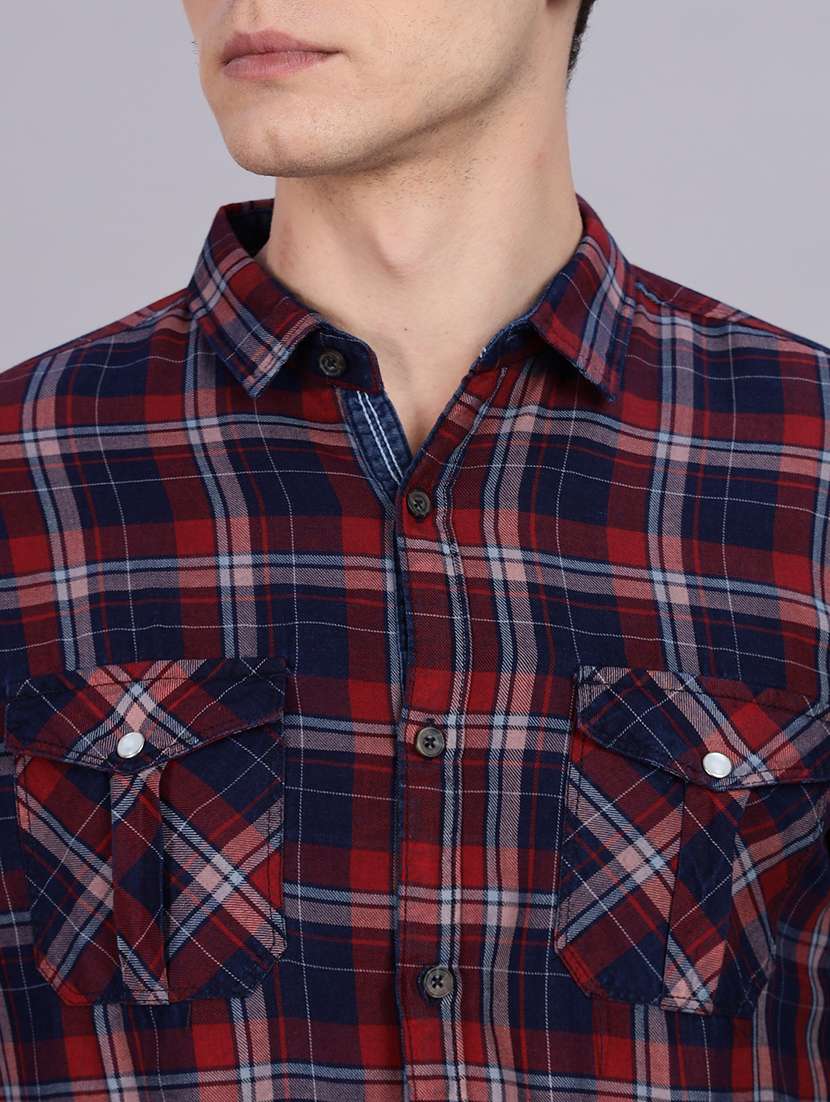 men checkered long sleeve regular fit casual shirt - 22453874 -  Standard Image - 1