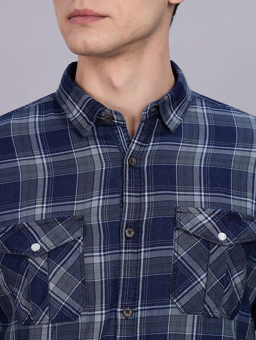 men checkered long sleeve regular fit casual shirt - 22453876 -  Standard Image - 1