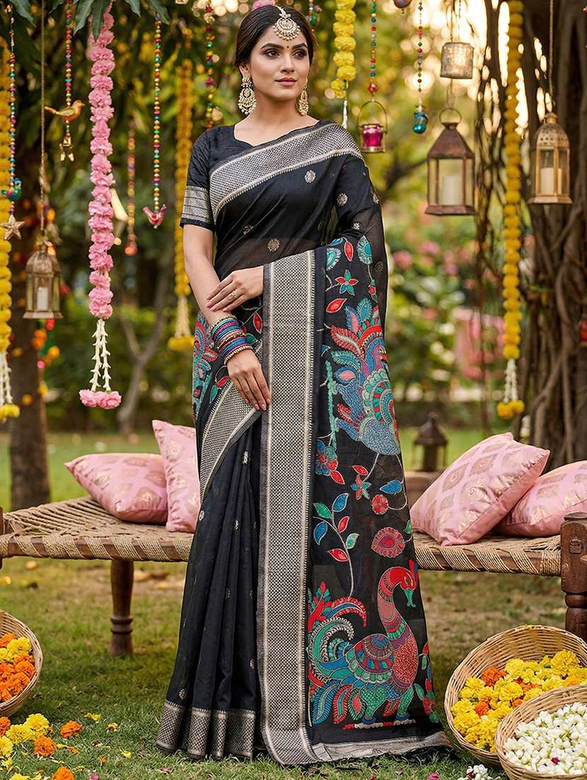 women self design bordered saree with blouse - 22453891 -  Standard Image - 1