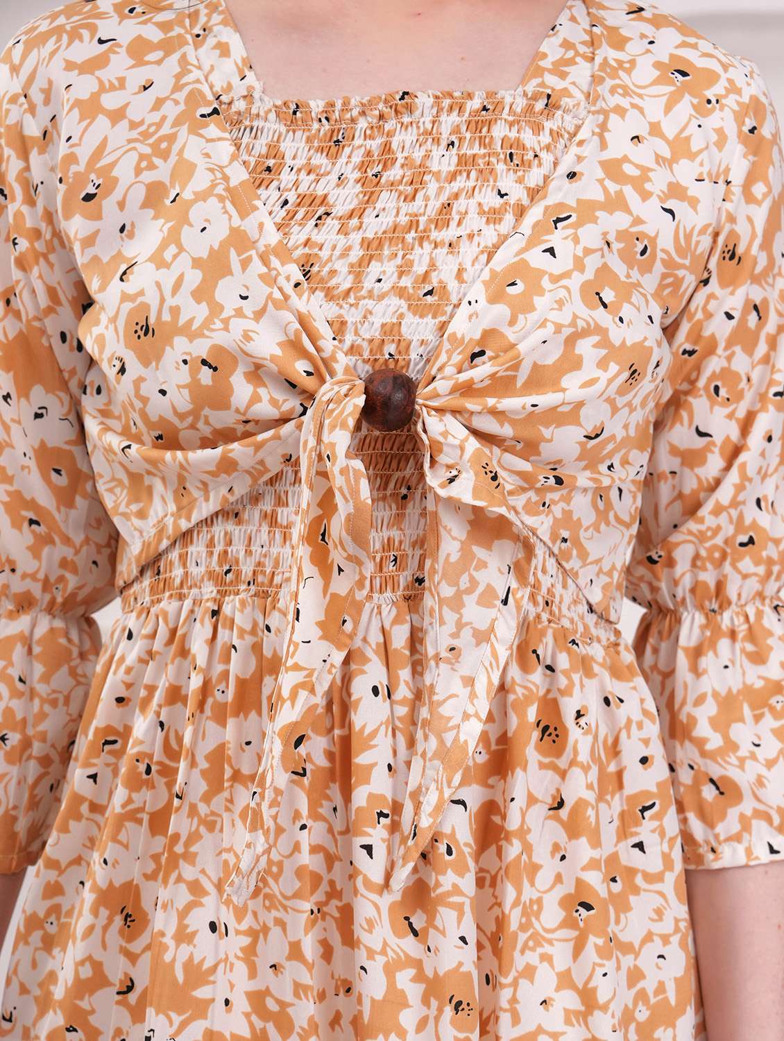 women orange crepe gown dress - 22453924 -  Standard Image - 1