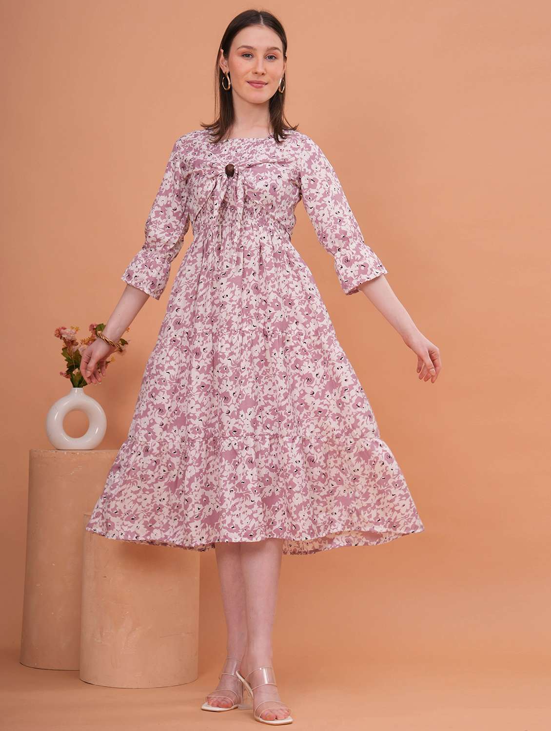 women purple crepe gown dress - 22453931 -  Standard Image - 4