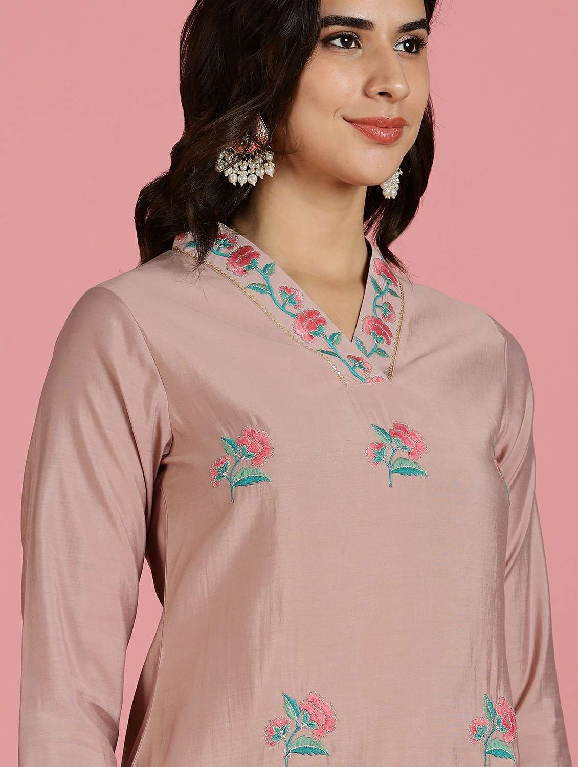 women mauve kurta pant set - 22453940 -  Standard Image - 1