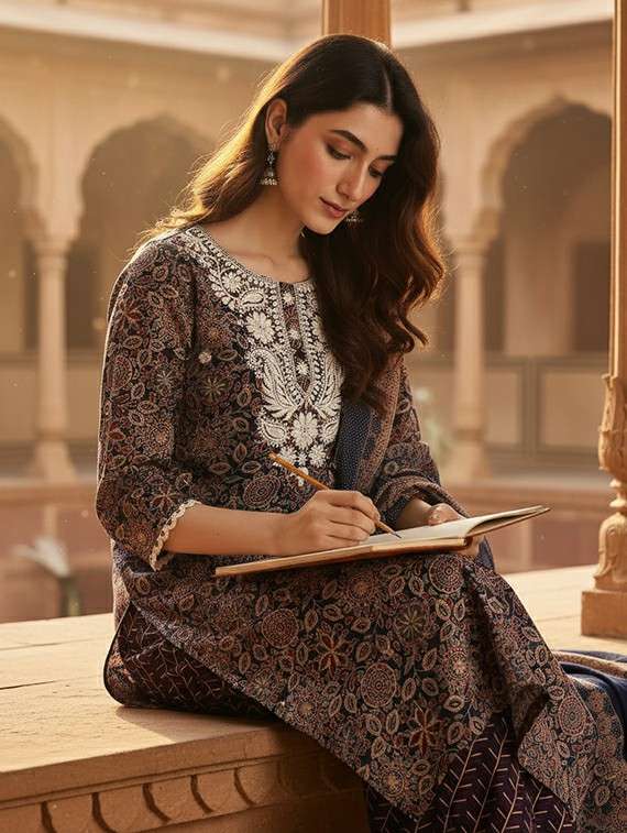 Women Navy Blue Suit Set - 22453962 -  Standard Image - 4